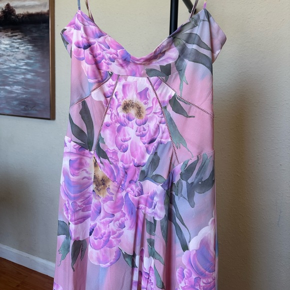 House of CB Seren Pink‎ Floral Floral Lace Back Maxi Dress NWOT Size L D-DD - Picture 12 of 16